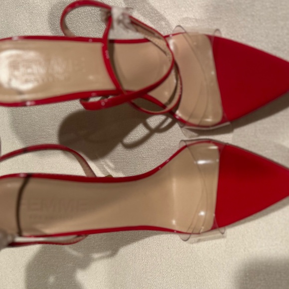 Femme LA GG RED Patent & PVC Heel Patent SIZE:38 / US: 8